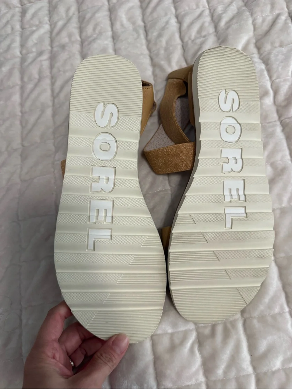 Sorel Tan Leather Strap Slingback Sandals